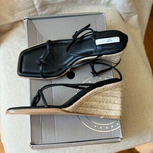 H&M Premium Leather Espadrilles Sz 39